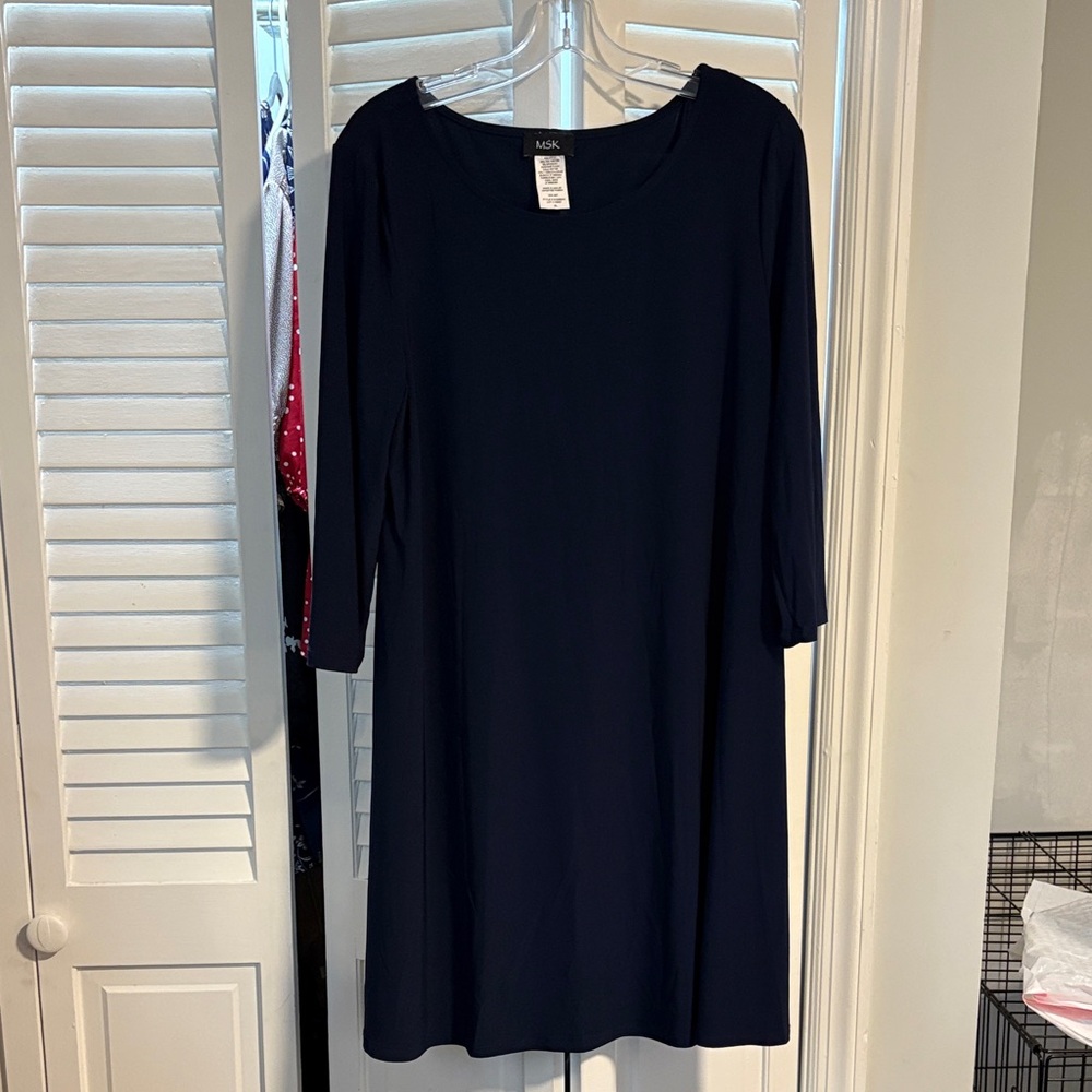 MSK Elegant Navy Long Sleeve Dress